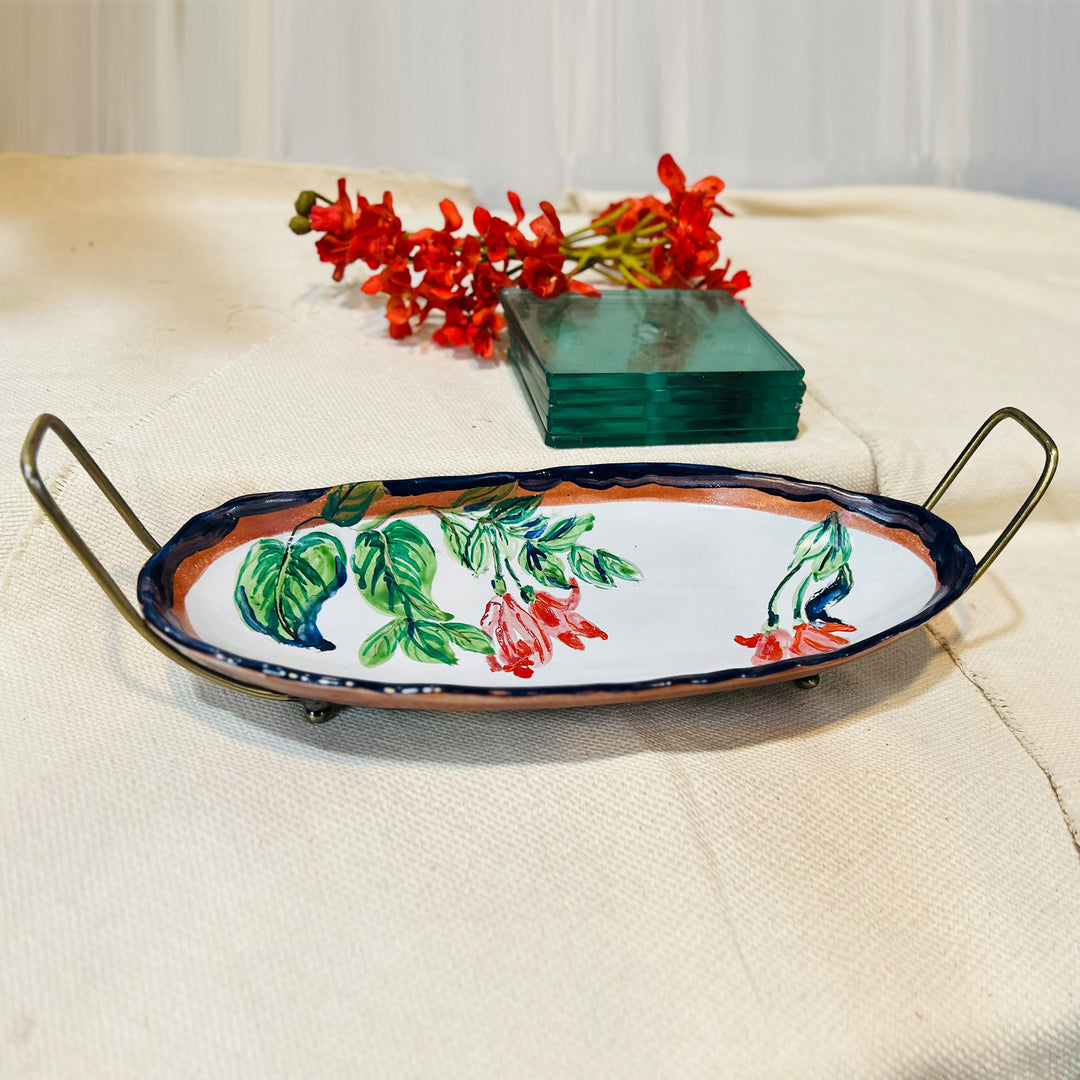 Ceramic Botanical Platter Design 6