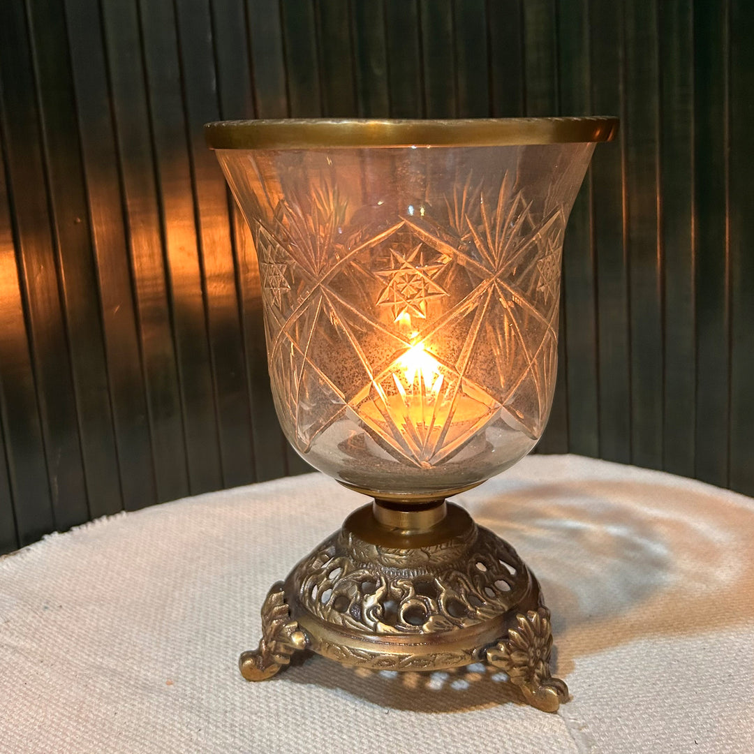 Glass vase with Brass Stand Design Two