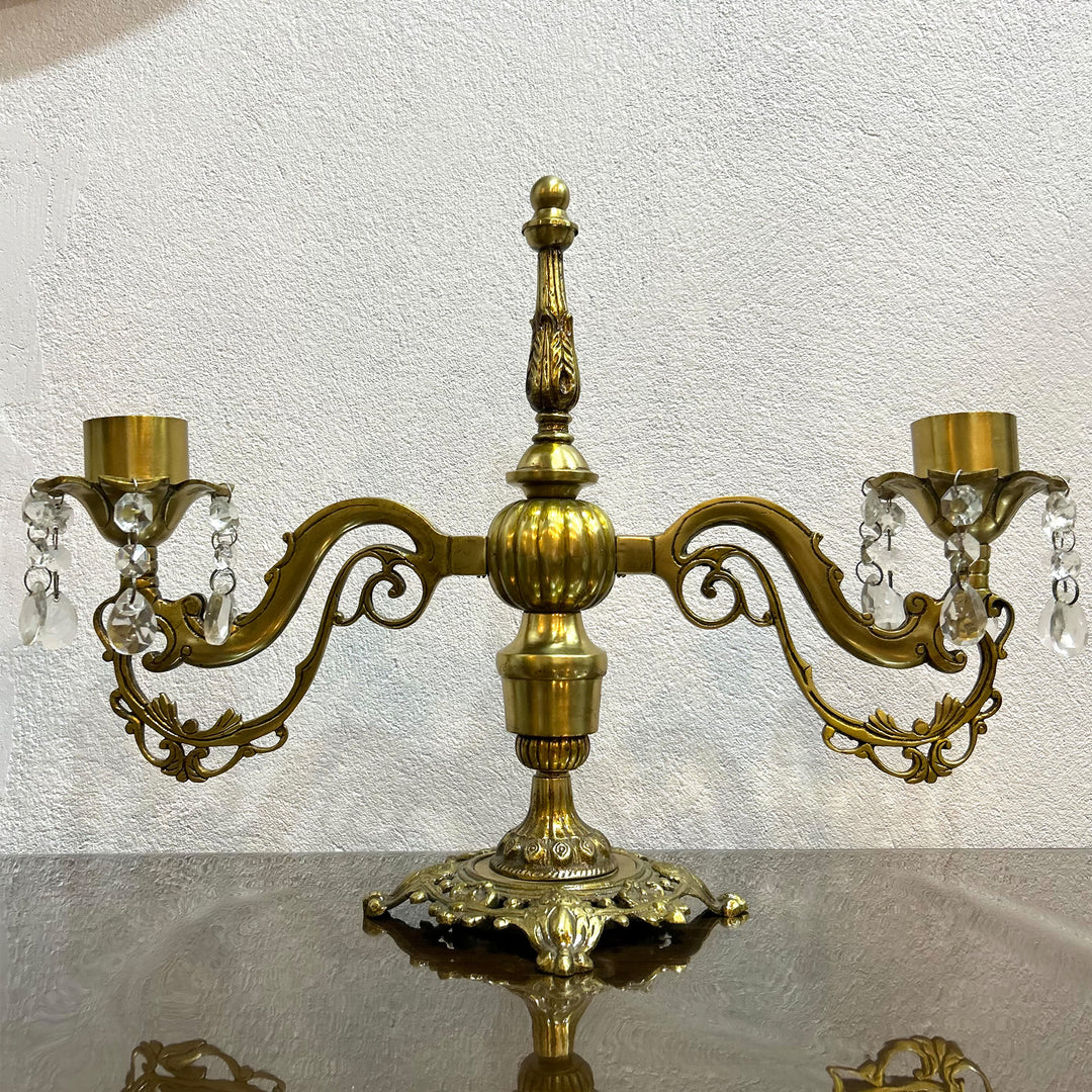 Victorian brass candle stand