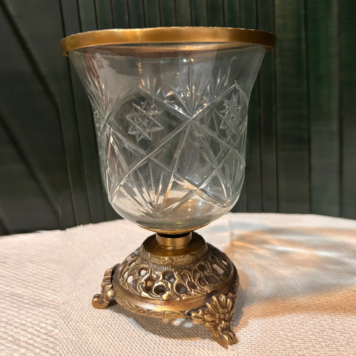 Glass vase with Brass Stand Design Two