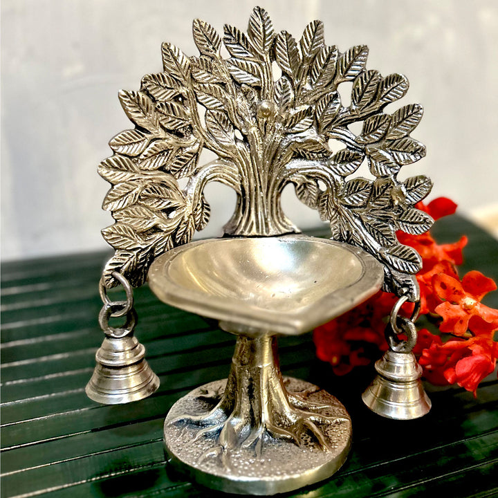 Silver plated brass diya,  corporate gift diya.