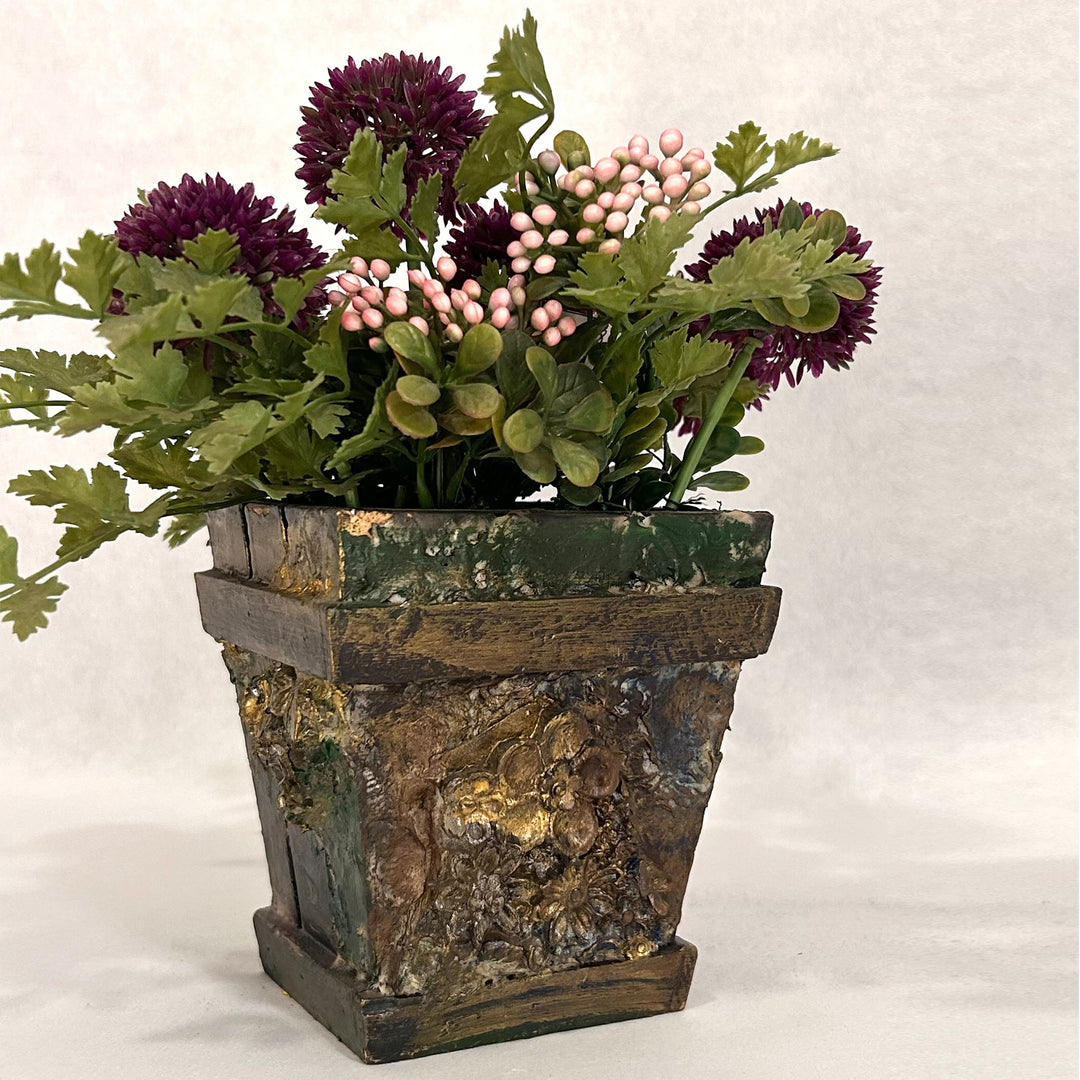 Wooden Planter with Arrangement  Design-1