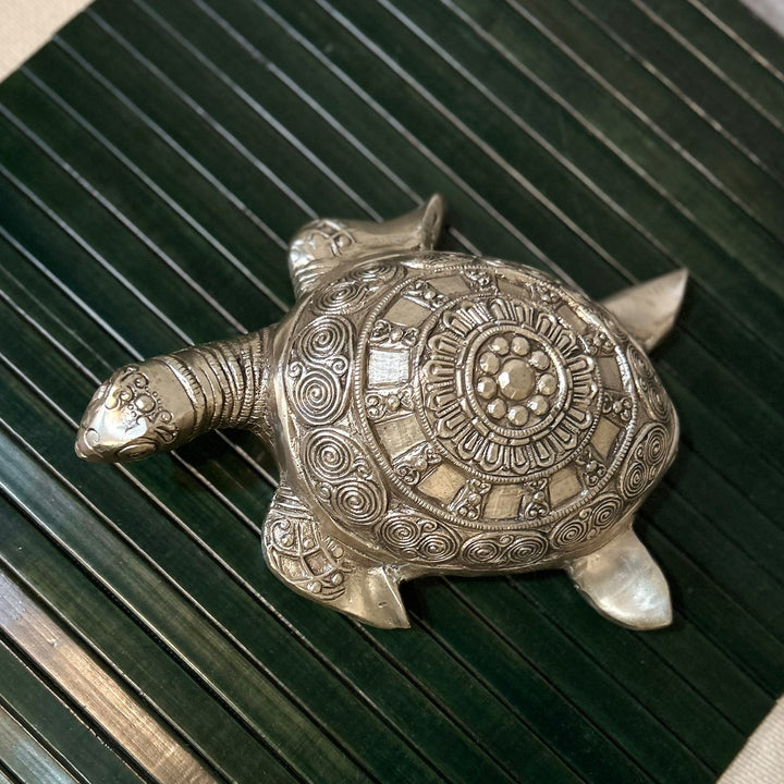 Silver Plated Brass Turtle