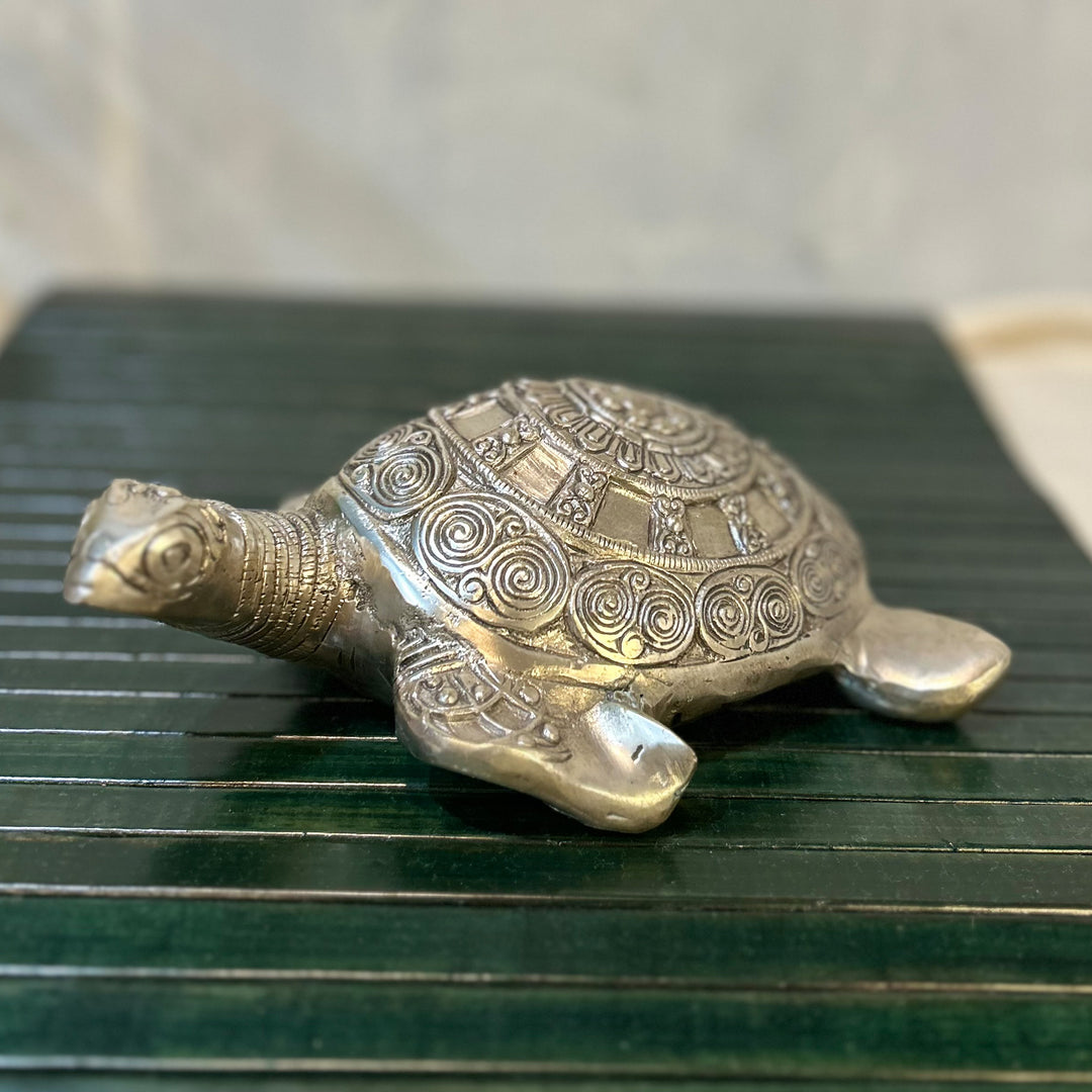 Silver Plated Brass Turtle