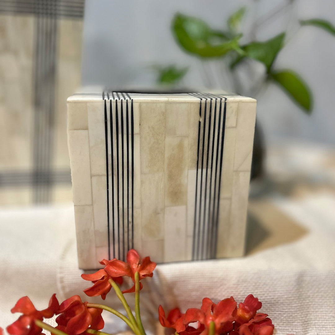 Off White Inlay Bath Set of 4