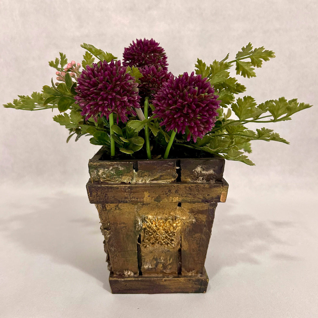 wooden planter for indoor and outdoor use.