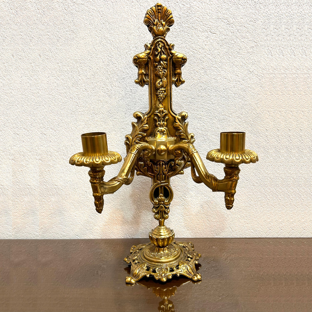 Brass candle stand for dining table and console