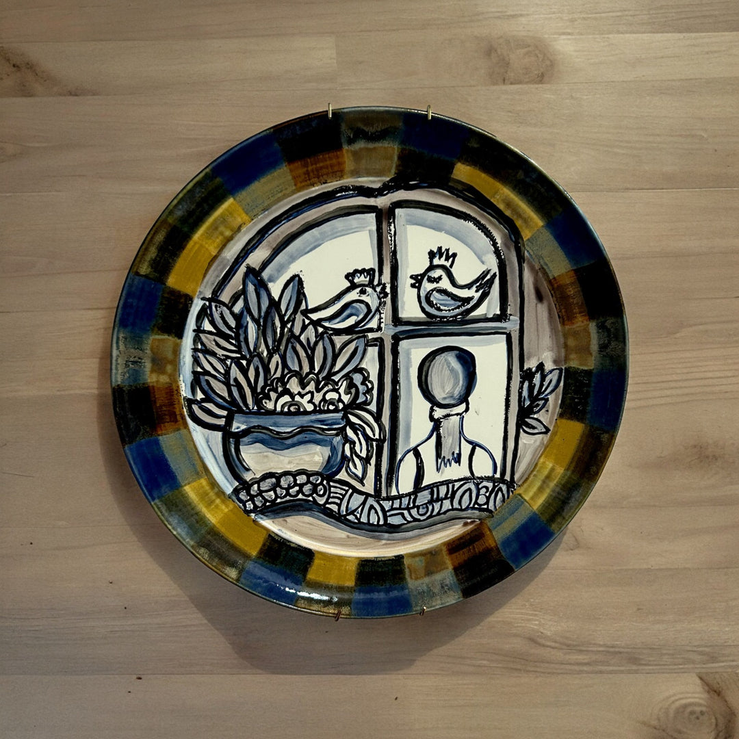 Ceramic wall plates for serving and decor