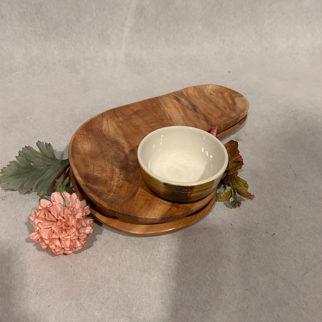 Wood Snack Platter- Set of 2