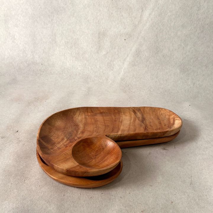 Wood Snack Platter- Set of 2