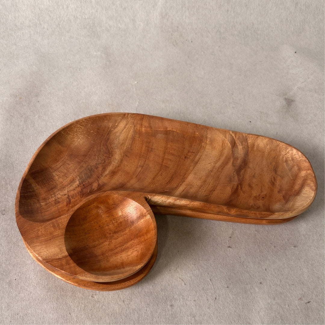 Wood Snack Platter- Set of 2
