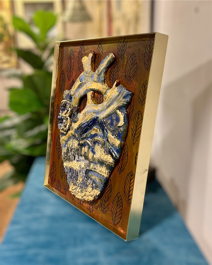 Ceramic Heart in Metal Floater Frame