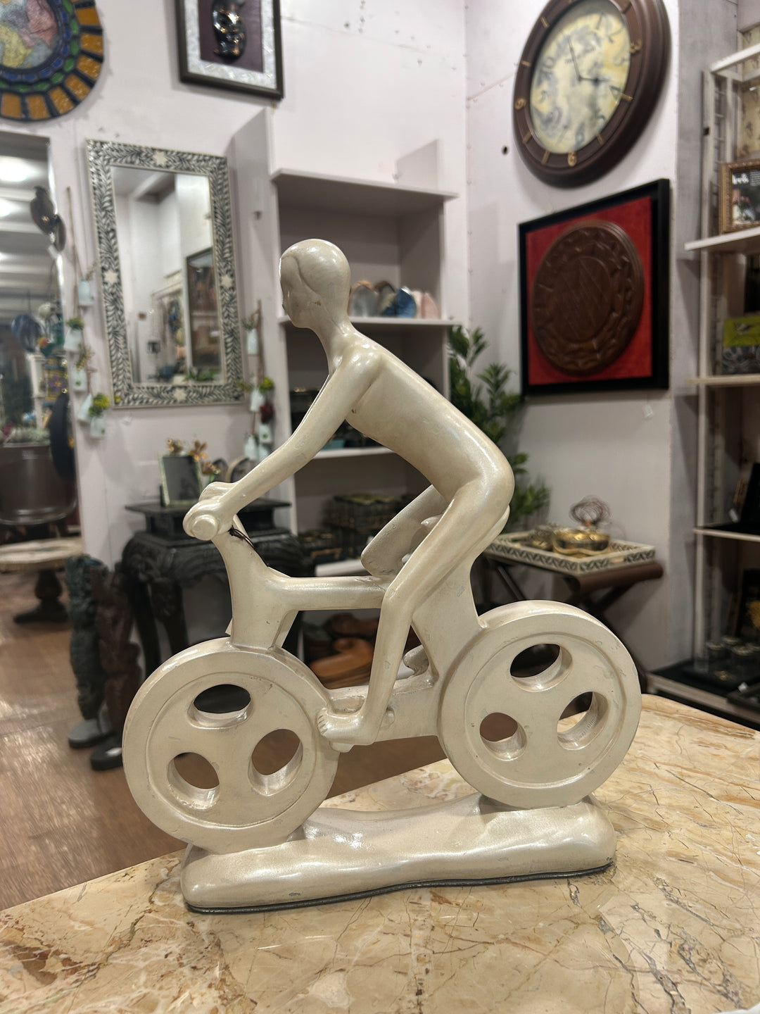 Minimalist Cyclist Sculpture