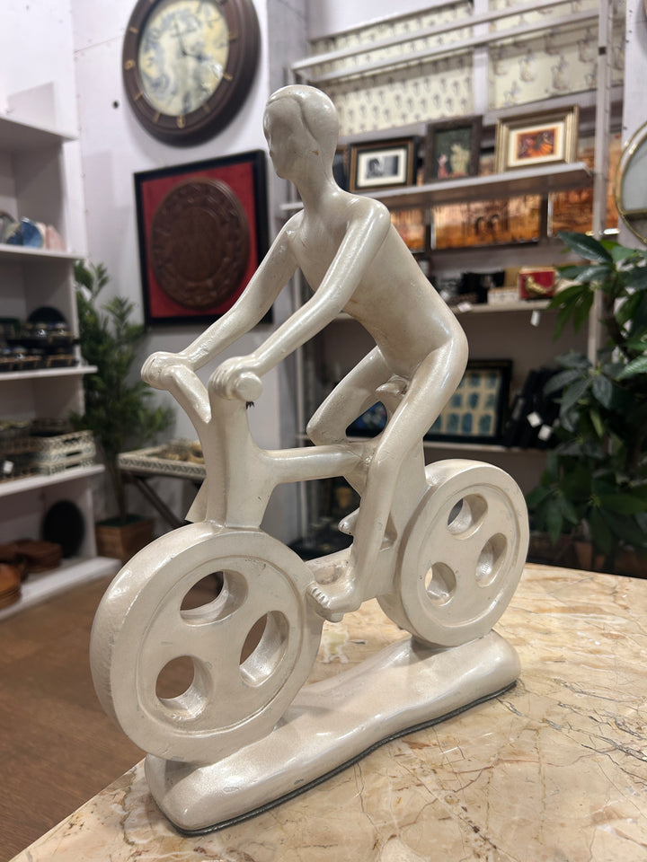 Minimalist Cyclist Sculpture