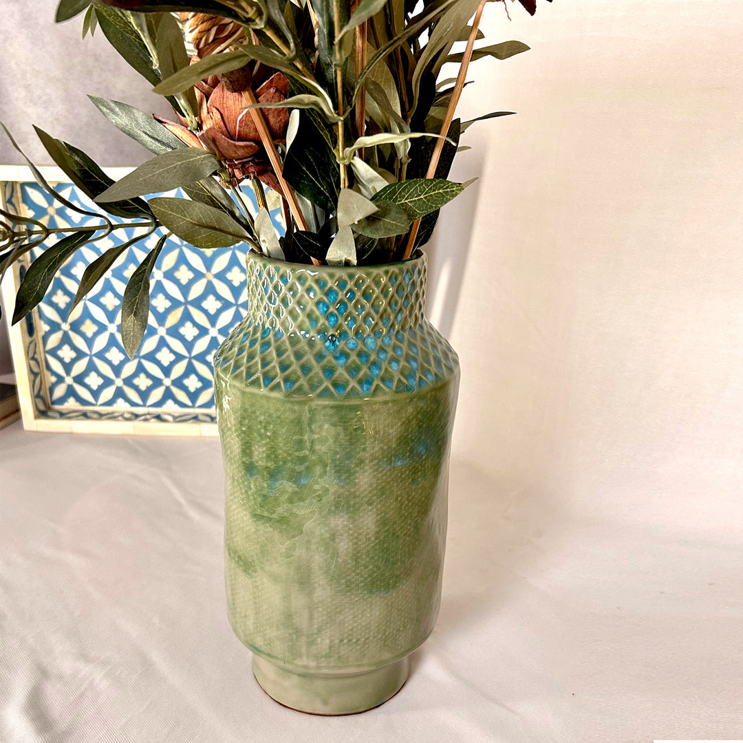 Ceramic vase, Grey green vase, console decor, gift