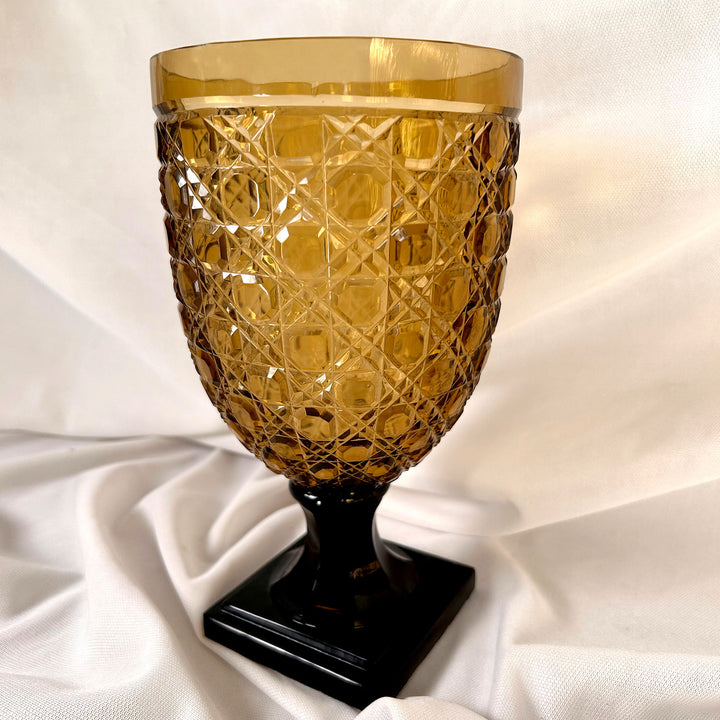 Golden Cut Glass Vase