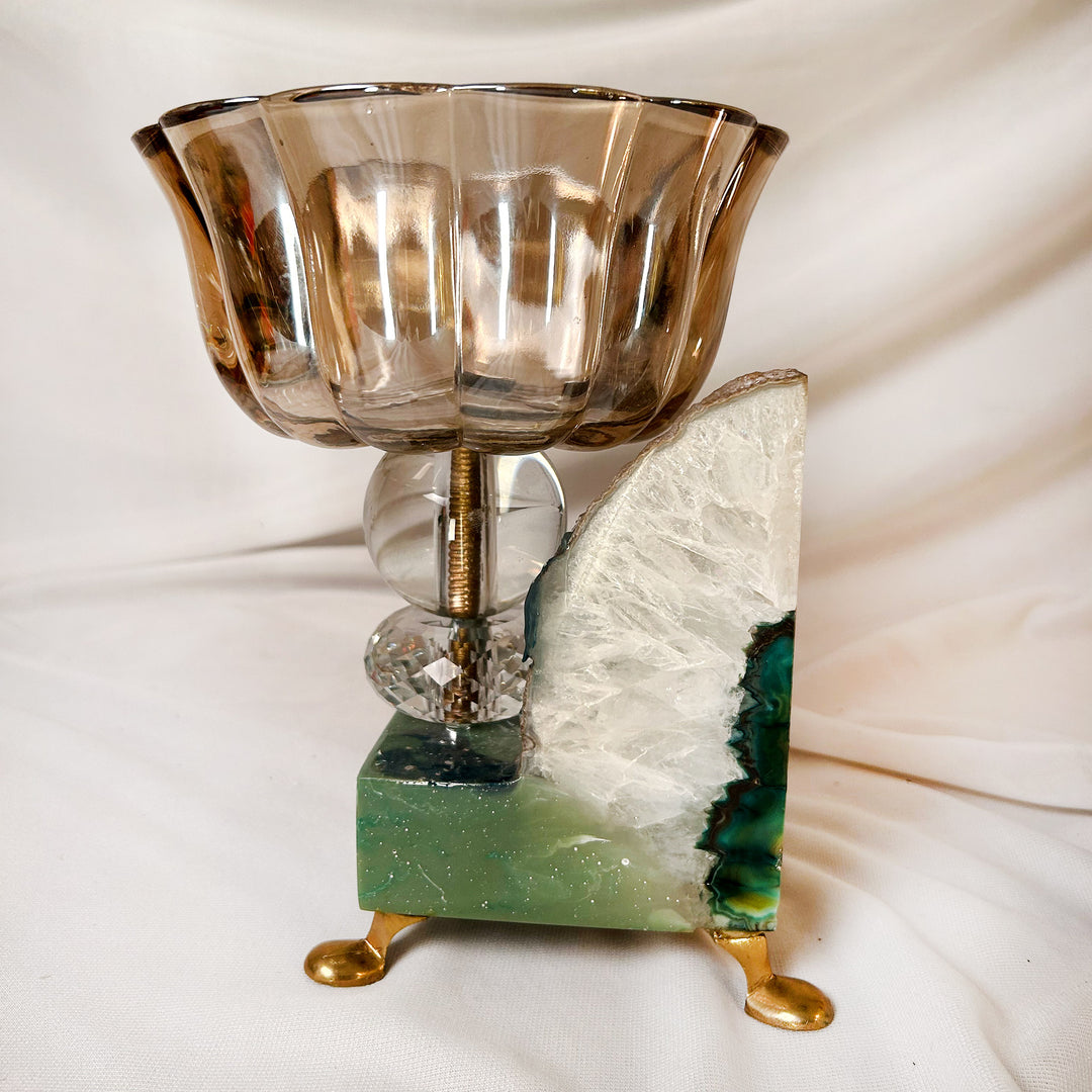 Geode Crystal with Glass Vase Design -2