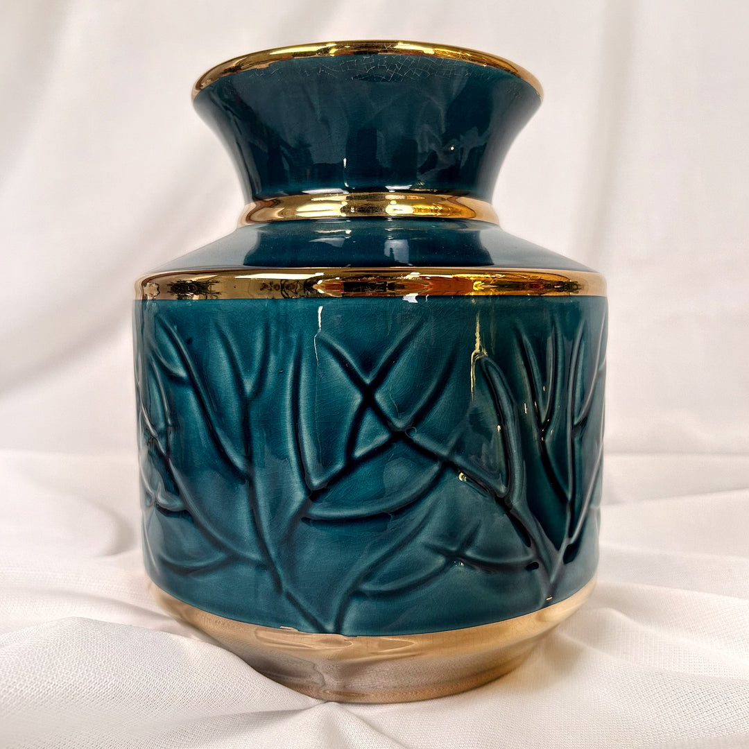 Blue and Green Ceramic vase pair