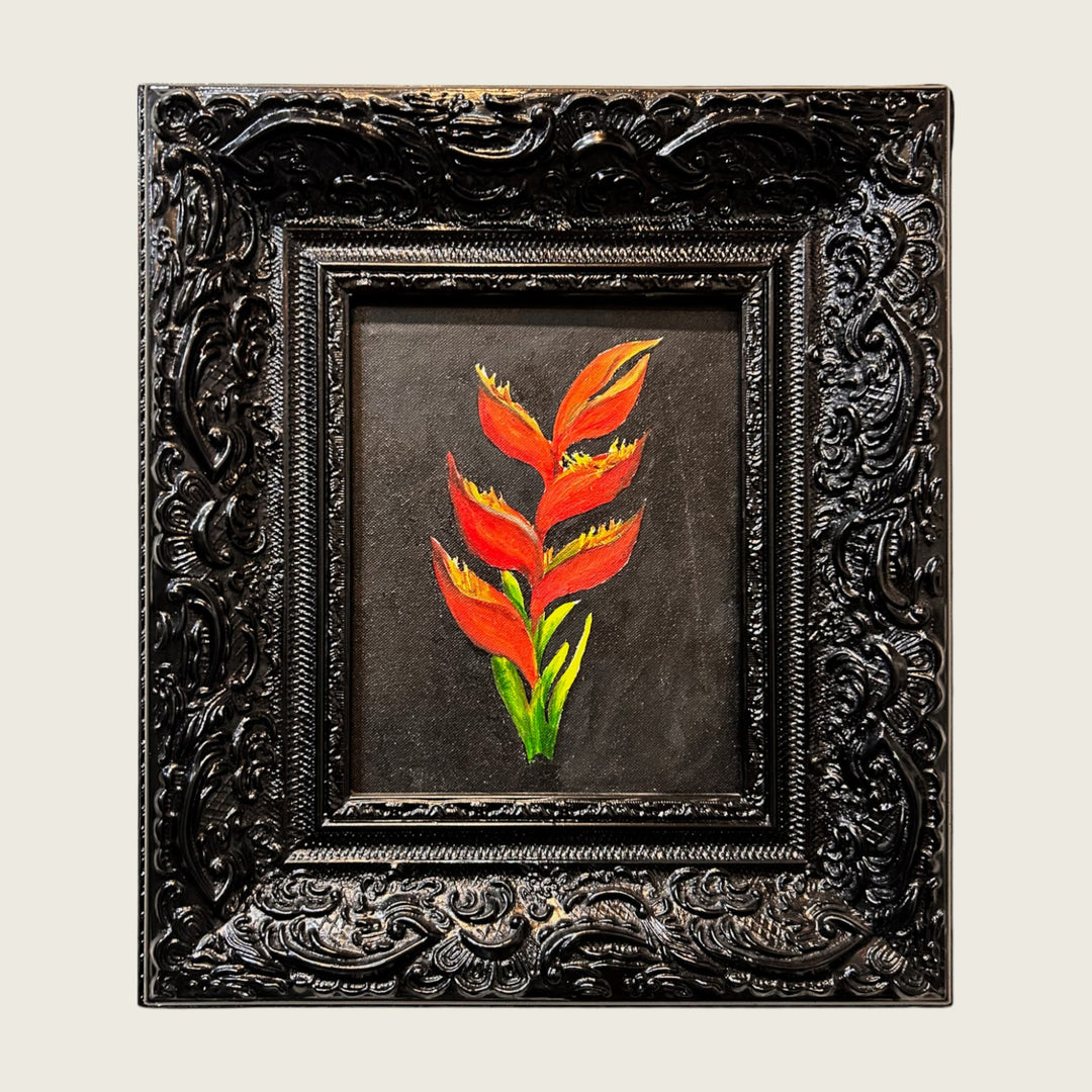 Baroque Frame with Red Flower