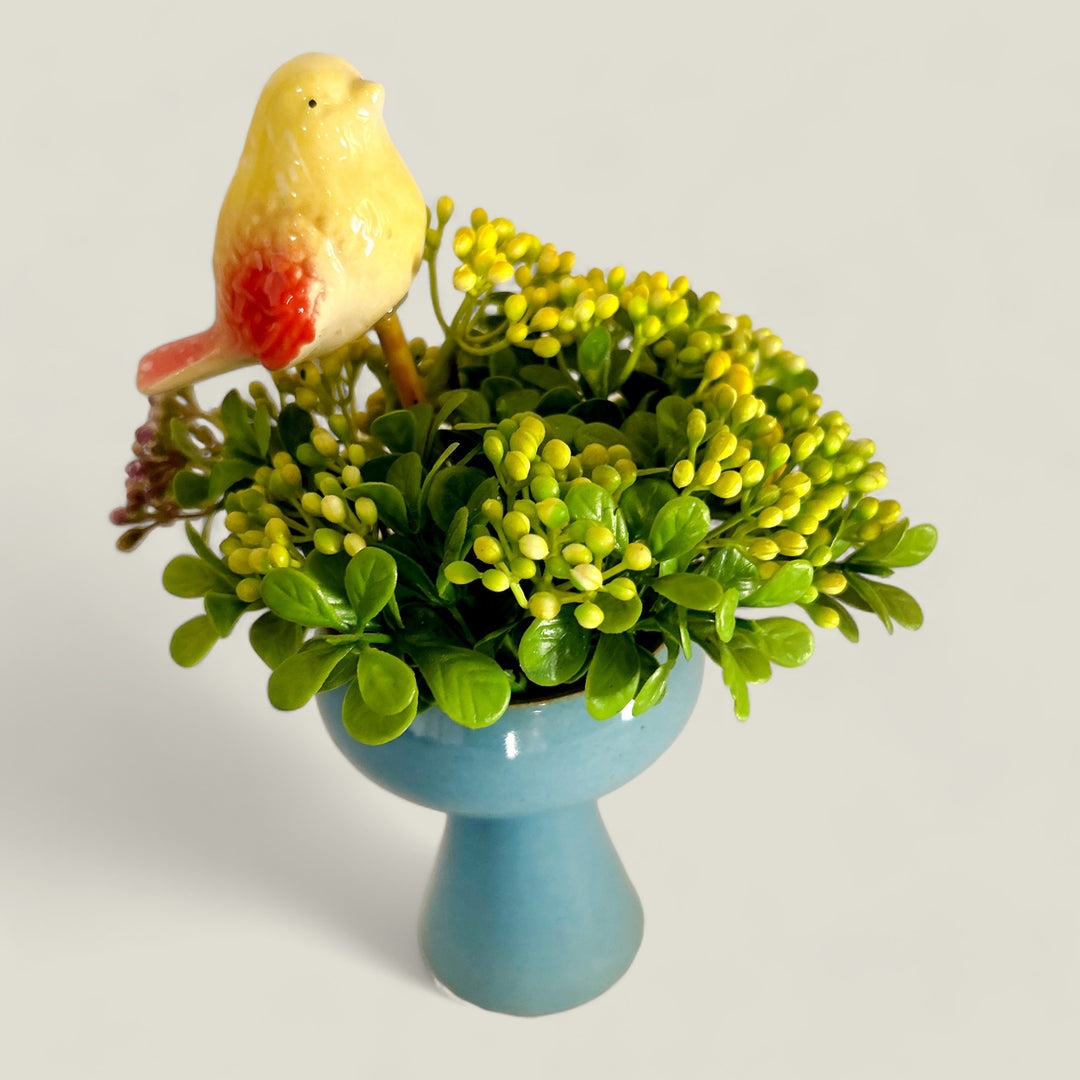 Small Planter with Bird Design - 2