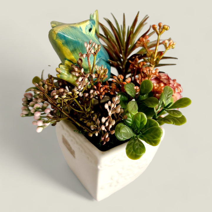 Small Planter with Happy Frog Design - 5