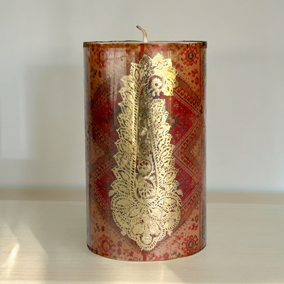 Red candle, decor candle, luxury candle