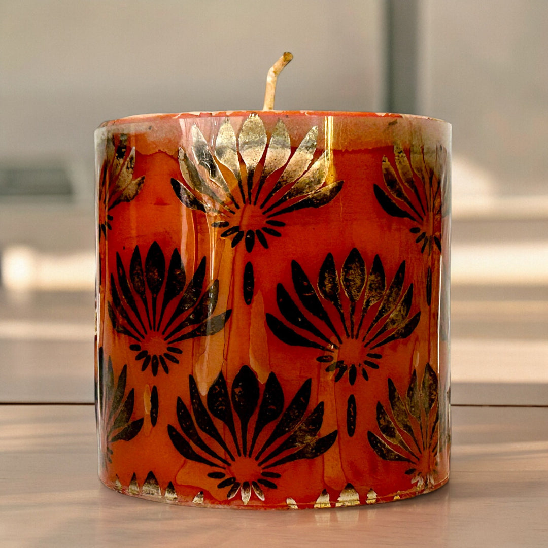 Bold red candle, luxury candle, dining room candle