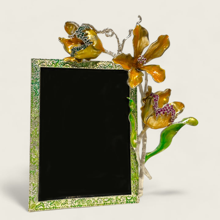 The Gold Lily Green Frame