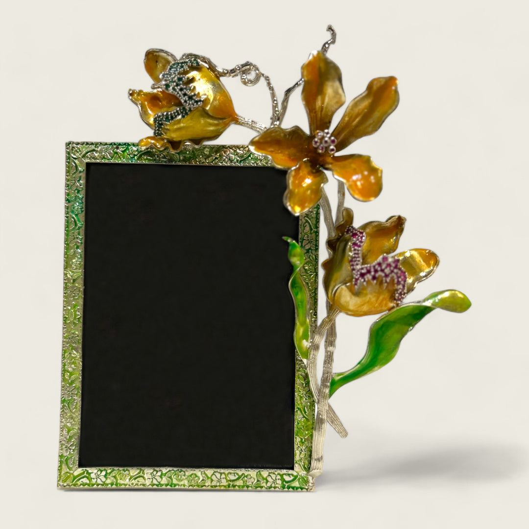 The Gold Lily Green Frame