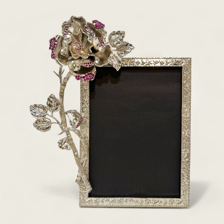 Silver Rose Photo Frame