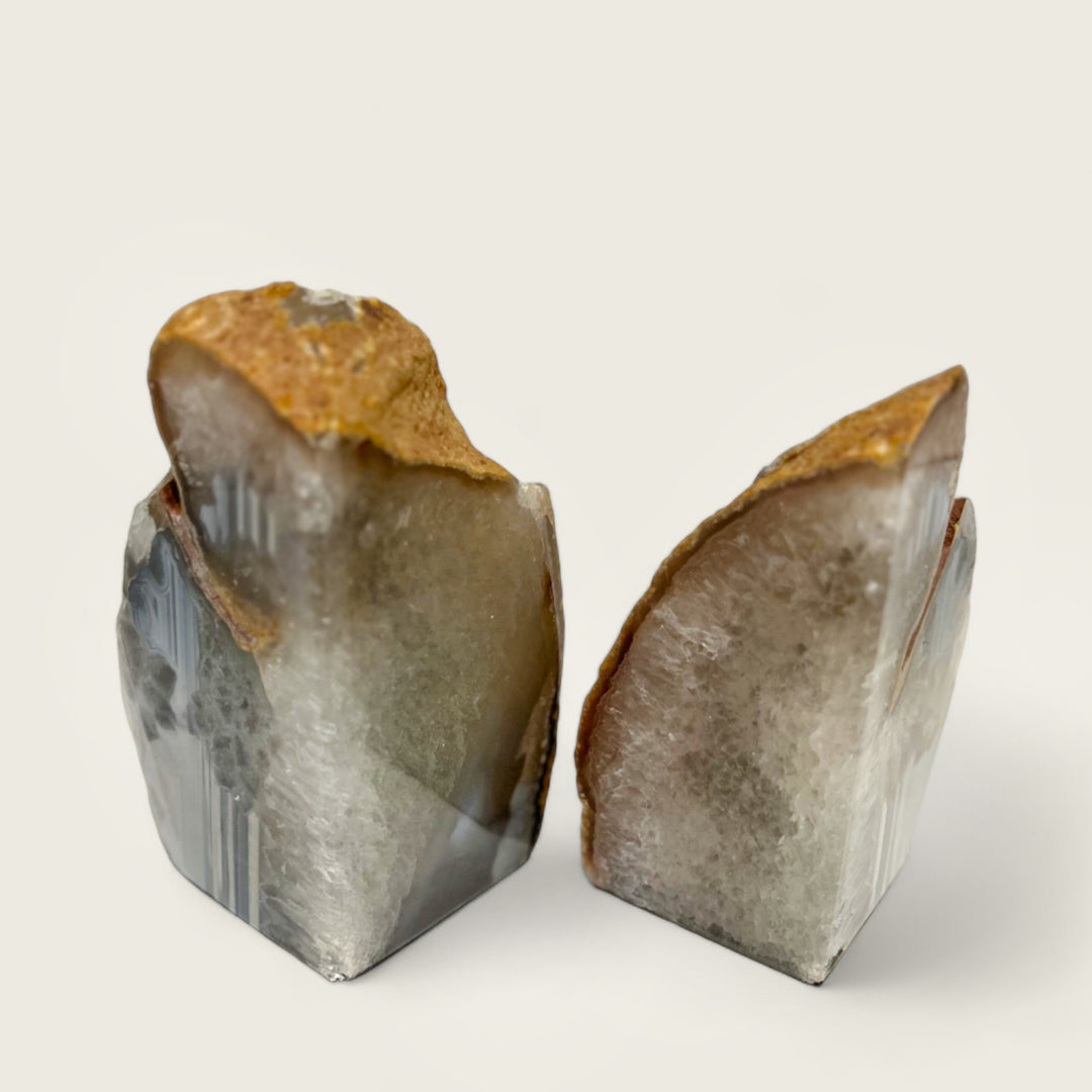 Genuine Crystal Geode Bookends -1