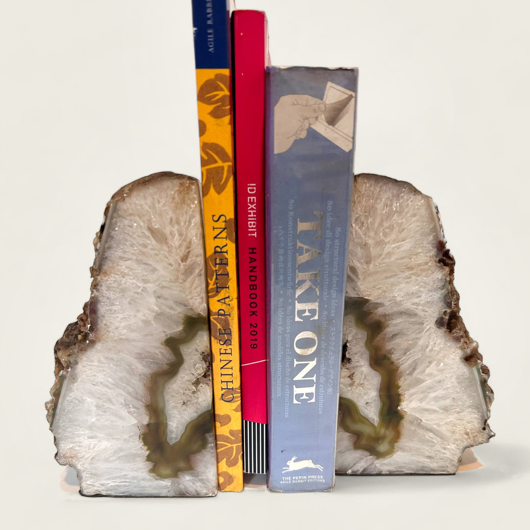 Natural Agate Crystal Bookends