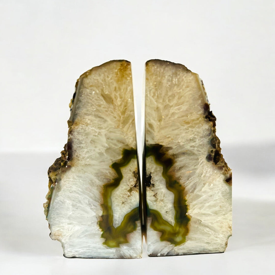 Natural Agate Crystal Bookends