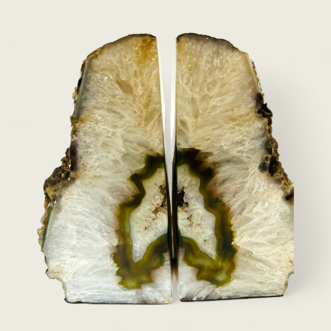 Natural Agate Crystal Bookends
