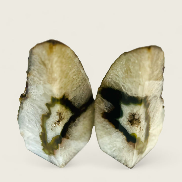 Natural Agate Crystal Bookends