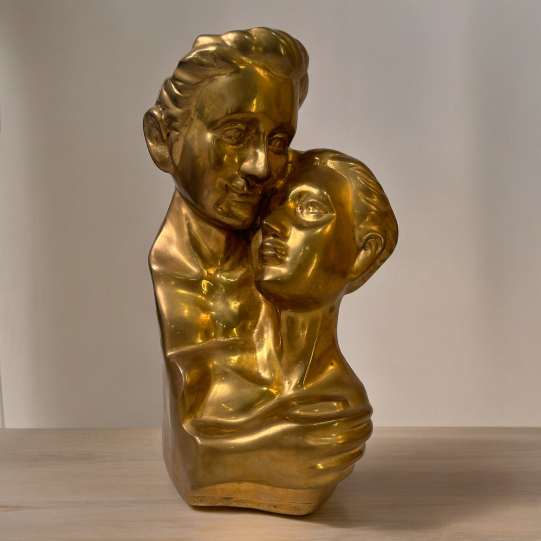 brass bust, brass couple statue, brass luxury statue