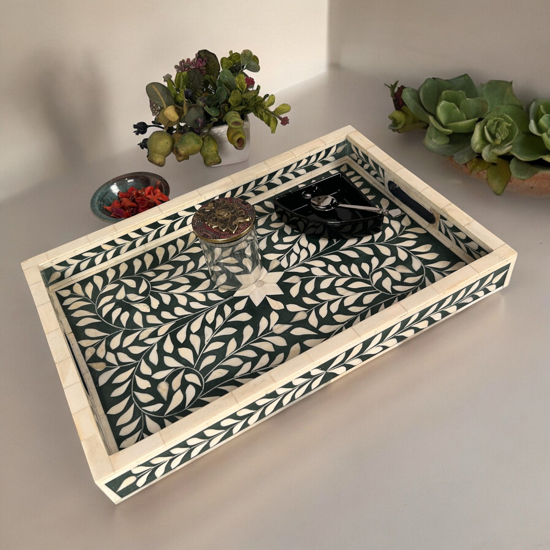 Bone Inlay Serving Tray (M) Design -4