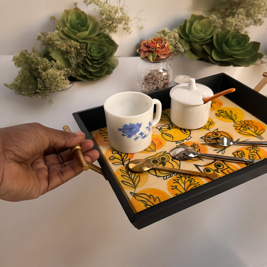 Hand Painted Wooden Serving Tray (S) Design - 23