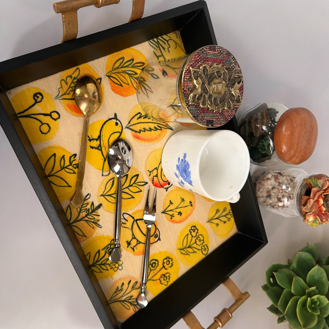 Hand Painted Wooden Serving Tray (S) Design - 22