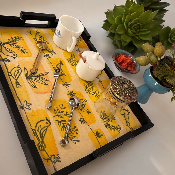 Hand Painted Wooden Serving Tray (L) Design - 20