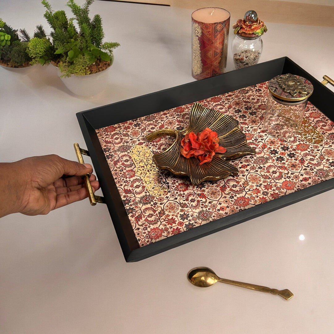 Mughal Printed Serving Tray (L) Design -19