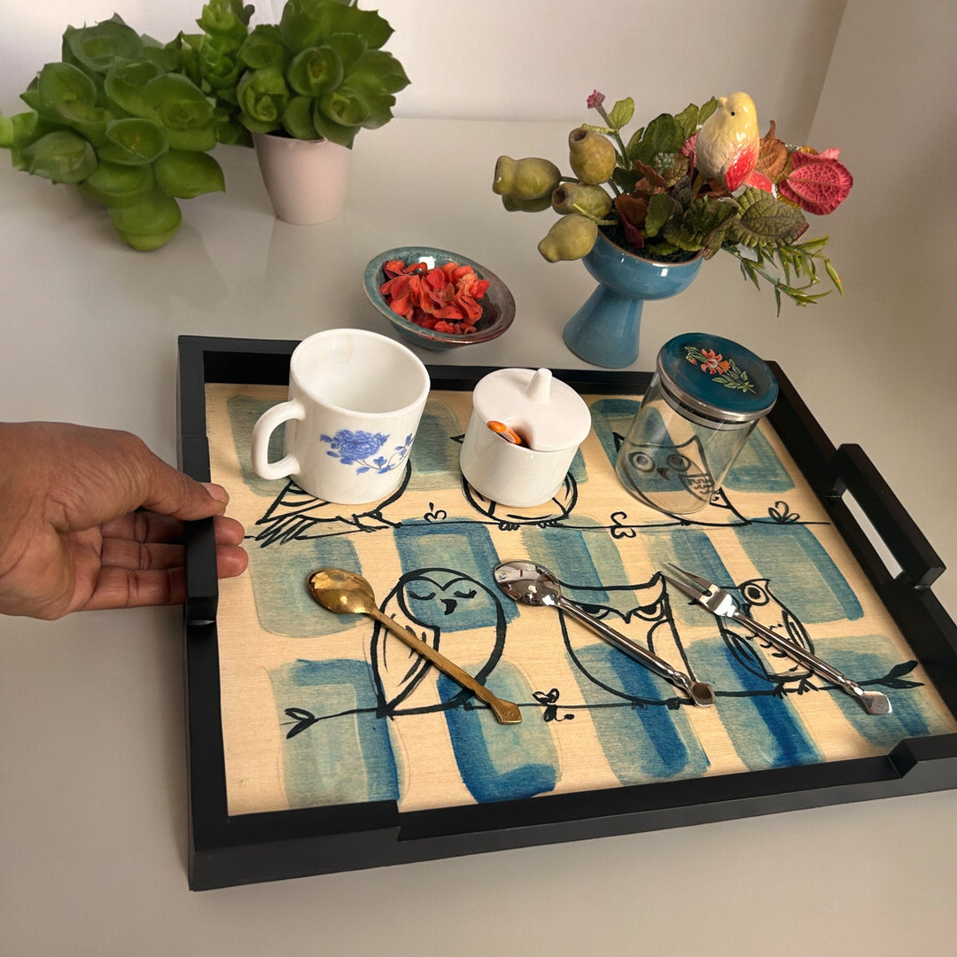 Hand Painted Wooden Serving Tray (L) Design - 2