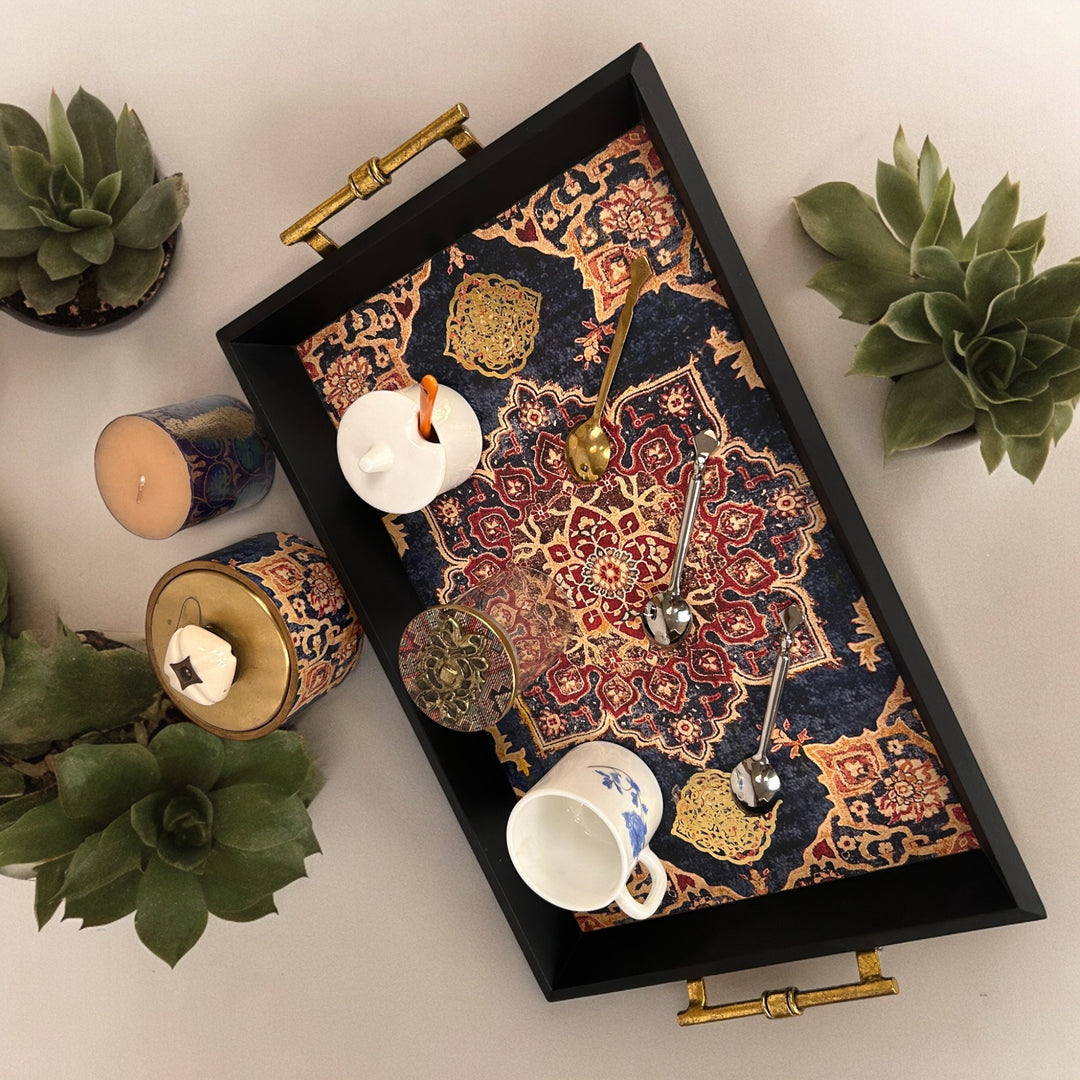 Mughal Print Serving Tray (L) Design- 15