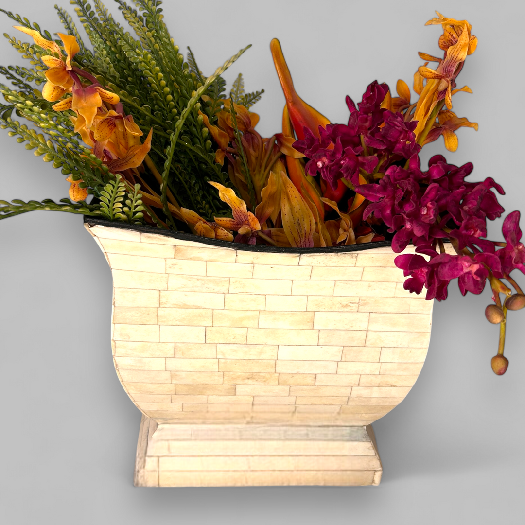 Bone Inlay Planter/ Vase