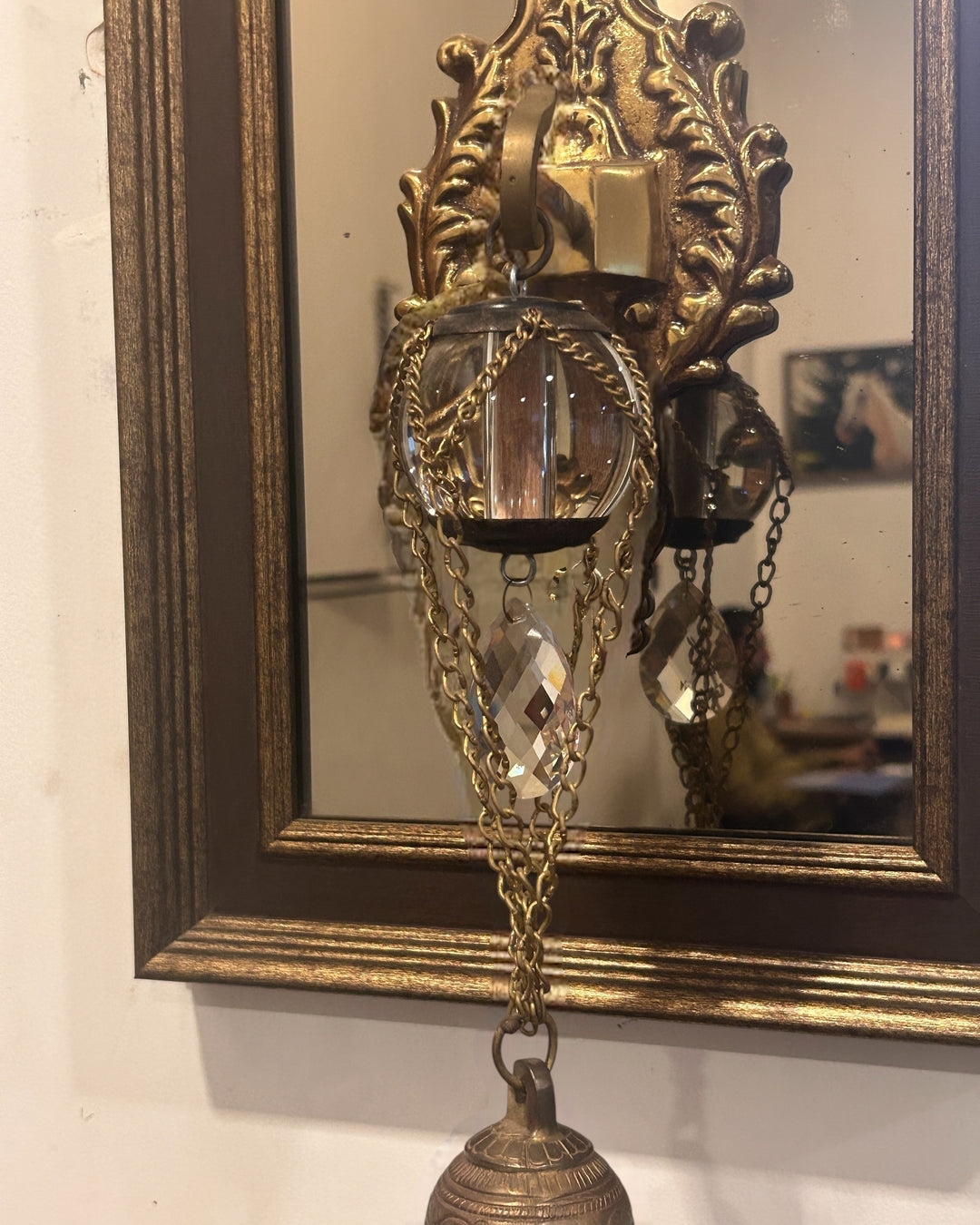 Brass Bell With Mirror Frame