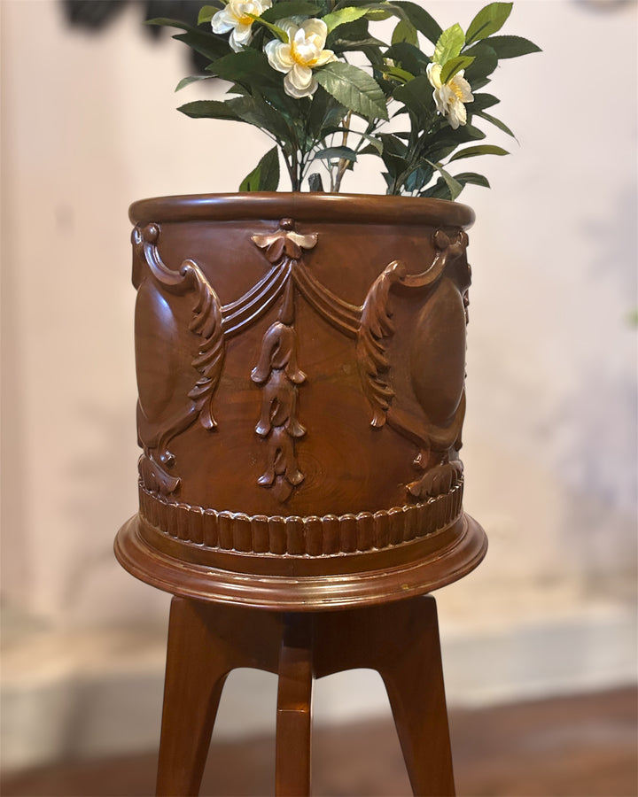 Art Noveau Wood Planter - 01