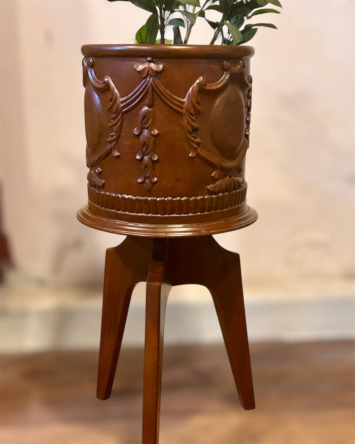 Art Noveau Wood Planter - 01