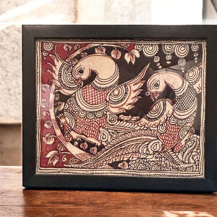 Handmade Kalamkari Bird Art Frame