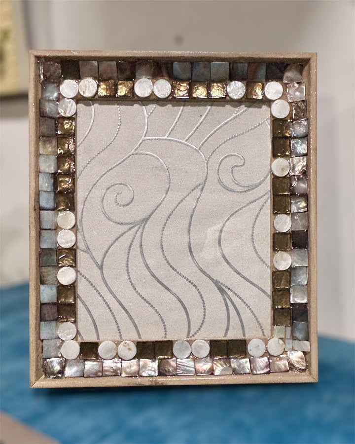 Luxe Photo Frame with Shell & Stone Inlay