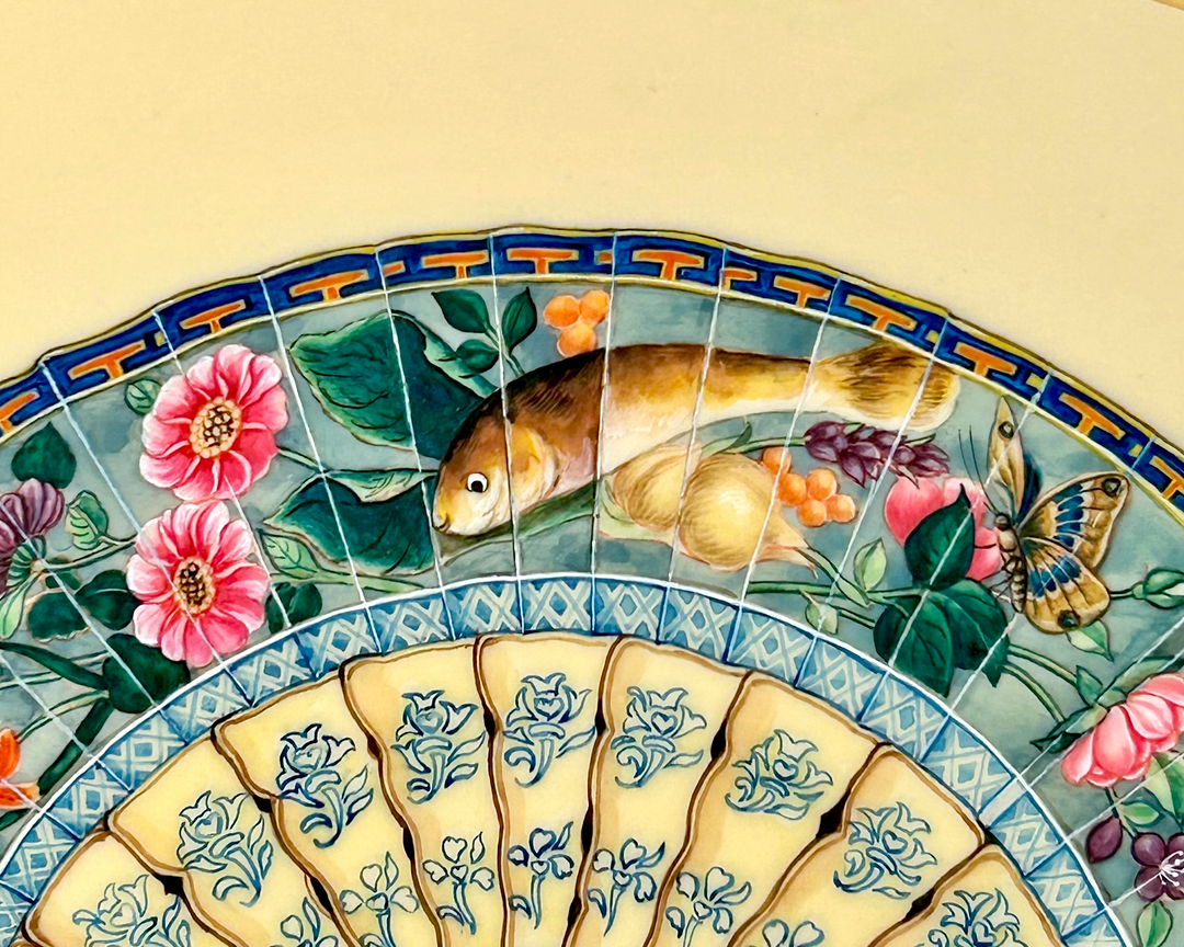 Ivory Fan Painting 5